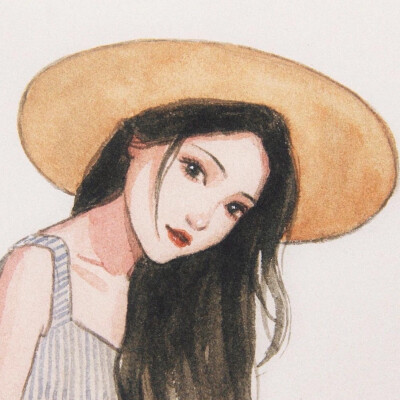 手绘插画女生头像