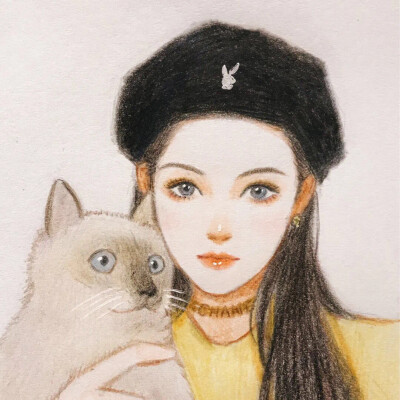 手绘插画女生头像