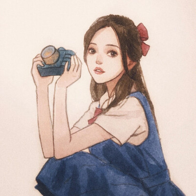 手绘插画女生头像