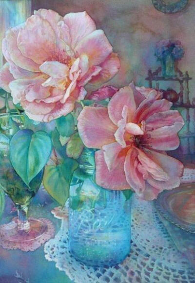 美国艺术家 Jeannie Vodden 的水彩花卉 ​​​​#绘画欣赏# ~~转