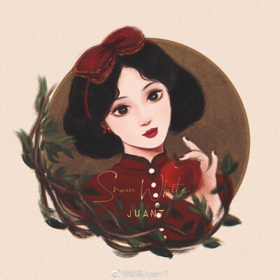 迪士尼公主，作者:软糖Juan–T ，来自微博，侵删，https://m.weibo.cn/3301345453/4514067035641988