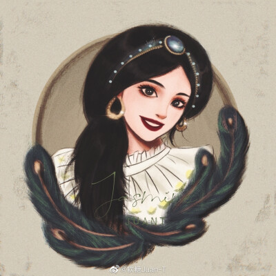 迪士尼公主，作者:软糖Juan–T ，来自微博，侵删，https://m.weibo.cn/3301345453/4514067035641988