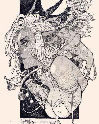 画师pixkefir 线稿