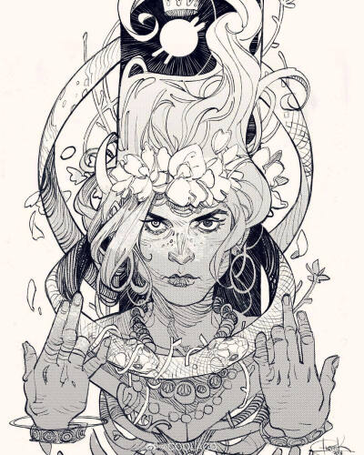 画师pixkefir 线稿