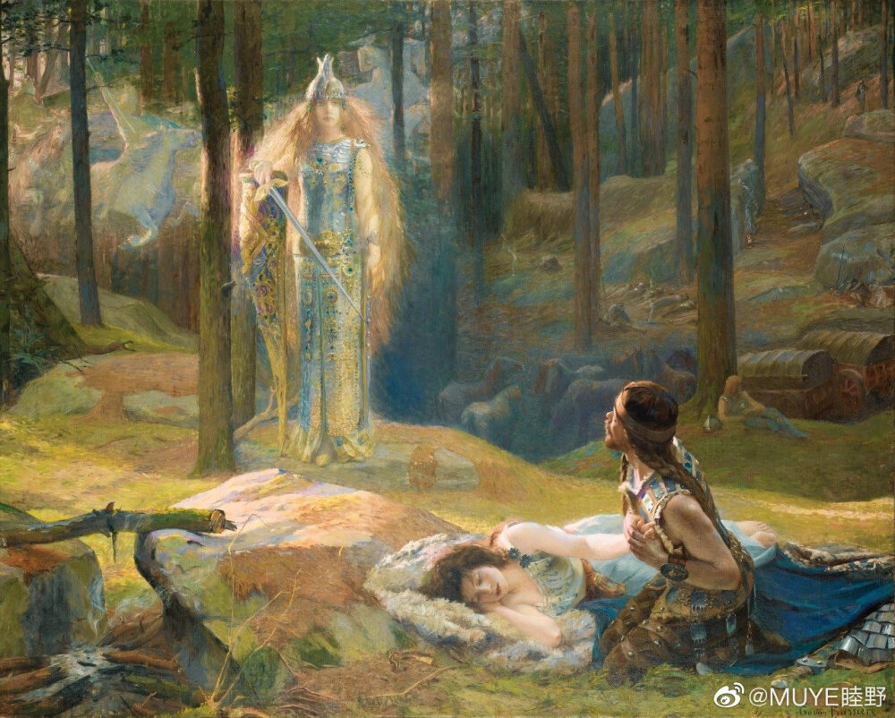 法国象征主义画家以及插图画家Gaston Bussiere（1862-1928）的画，他在进入巴黎美术学院之前在里昂的美术学院学习，师从Alexandre Cabanel和 Pierre Puvis de Chavannes。