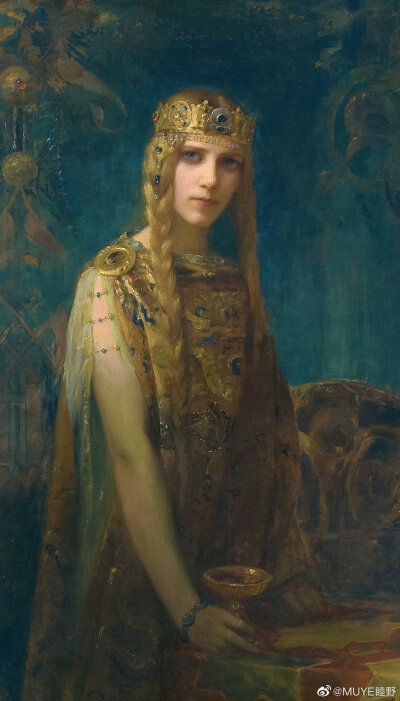 法国象征主义画家以及插图画家Gaston Bussiere（1862-1928）的画，他在进入巴黎美术学院之前在里昂的美术学院学习，师从Alexandre Cabanel和 Pierre Puvis de Chavannes。