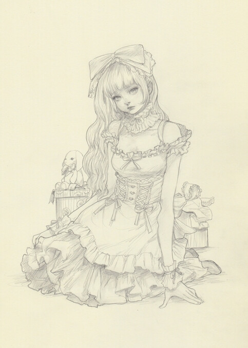 插画：洛丽塔 手绘
