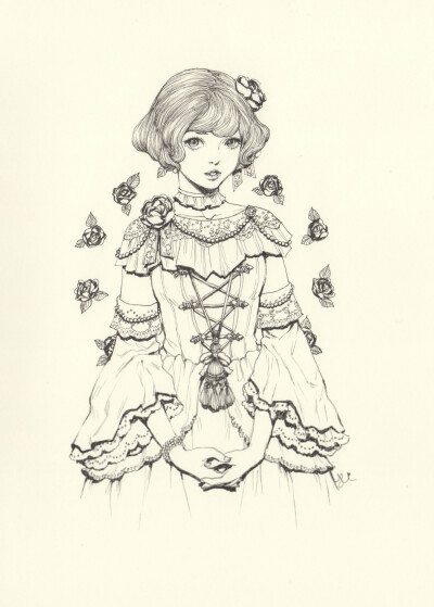 插画：洛丽塔 手绘