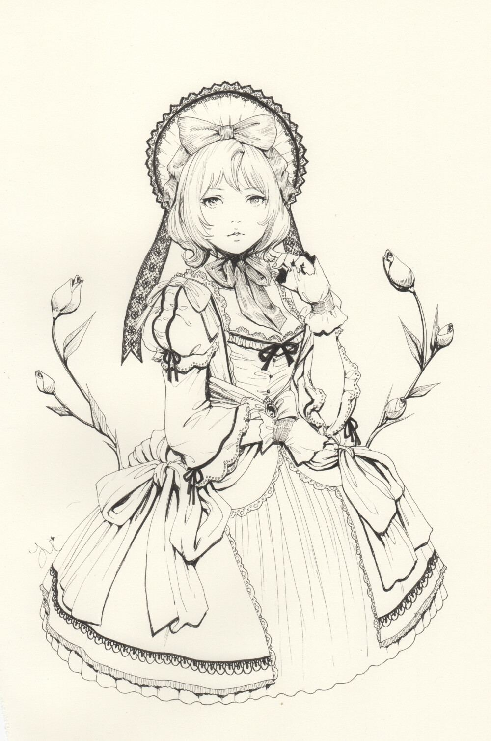 插画：洛丽塔 手绘