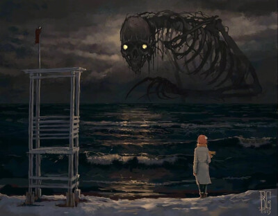 孤独的骷髅巨人 | 插画师 Boris Groh ​