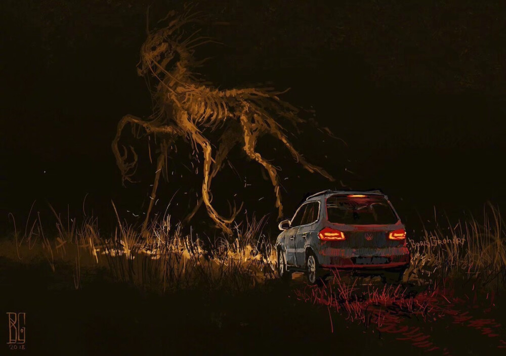 孤独的骷髅巨人 | 插画师 Boris Groh ​