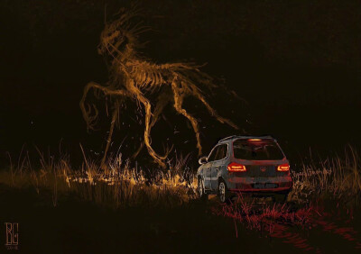 孤独的骷髅巨人 | 插画师 Boris Groh ​