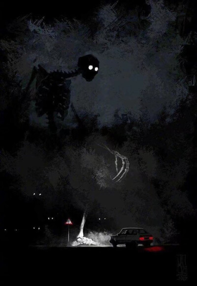 孤独的骷髅巨人 | 插画师 Boris Groh ​