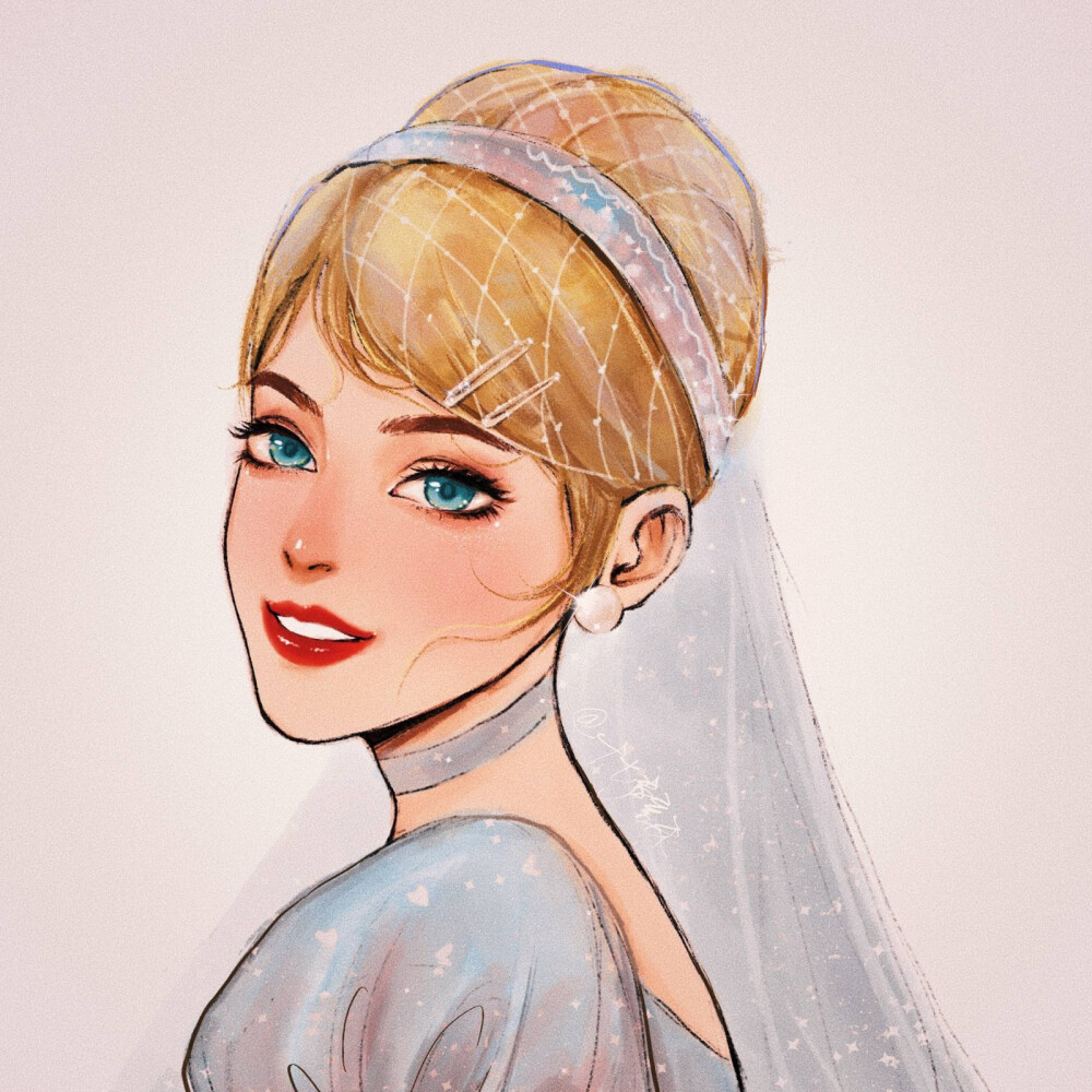 迪士尼公主手绘头像