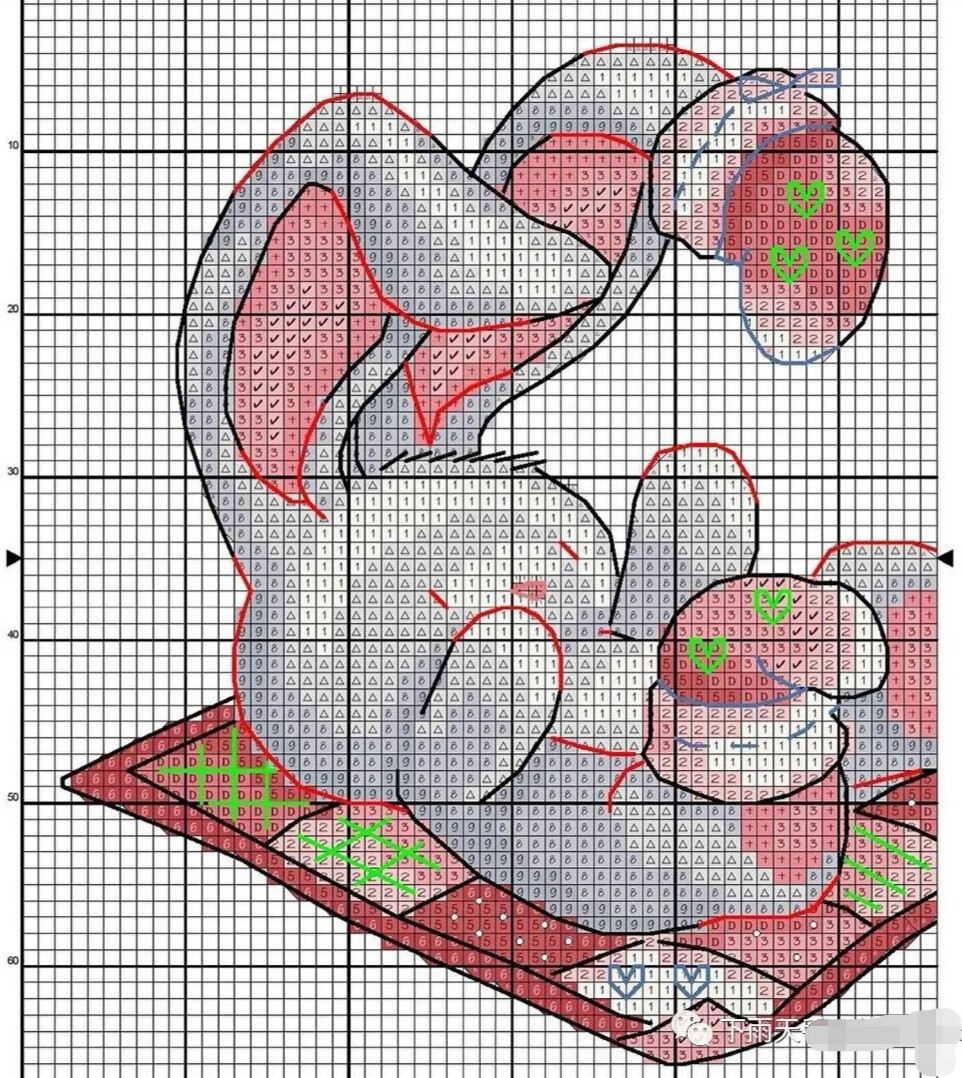 十字绣图纸?情侣毛绒兔?女