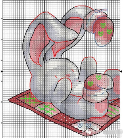 十字绣图纸?情侣毛绒兔?女