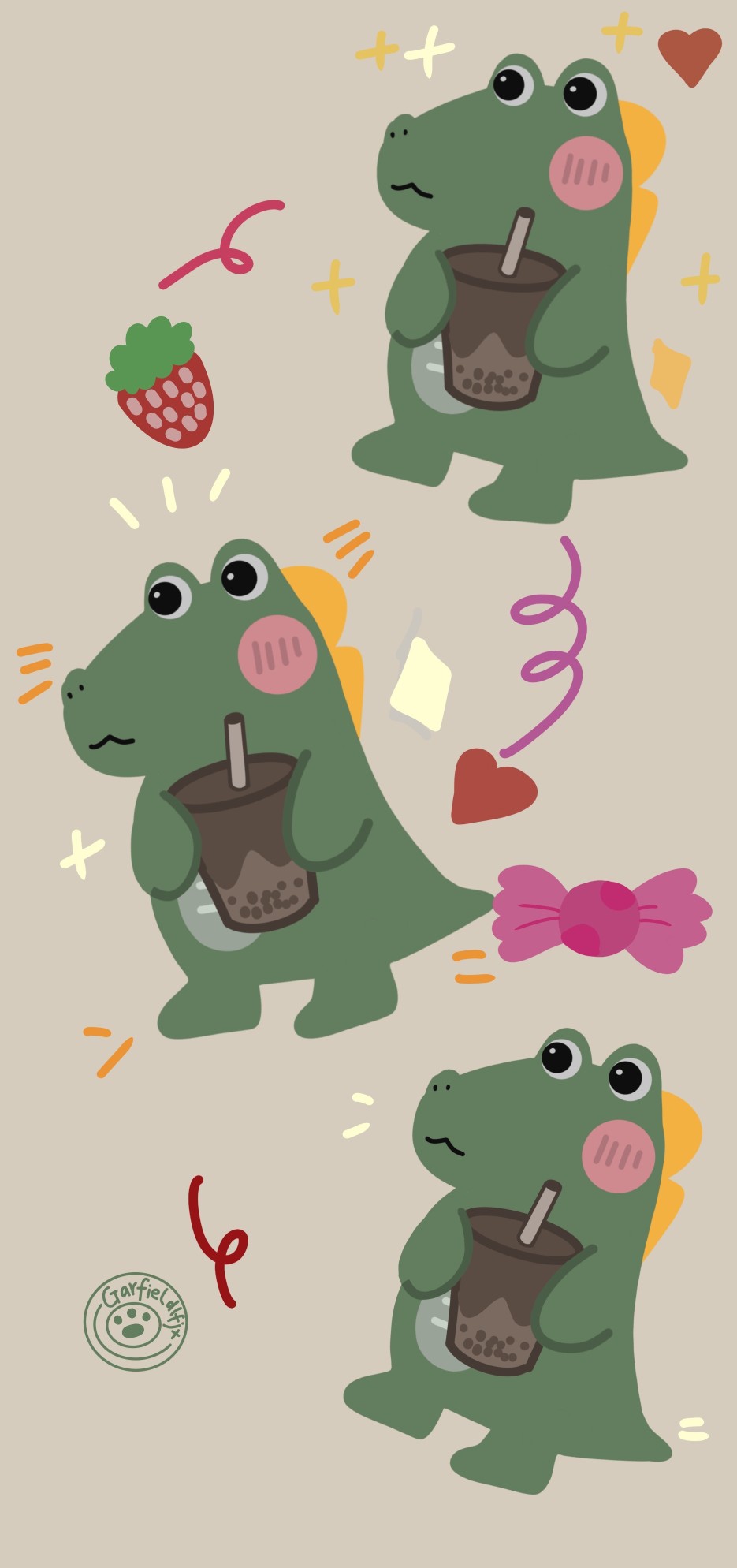 今日壁纸|可可爱爱的小鳄鱼卡通壁纸 图源:garfieldlfjx