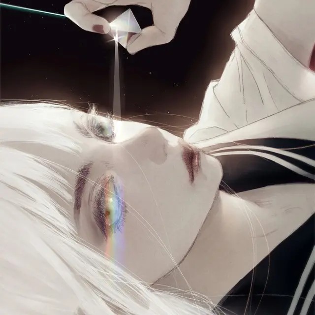 动漫女孩∅白发∅三棱镜