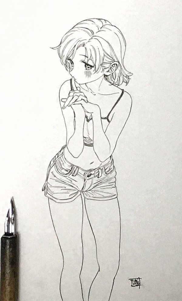 生动的黑白线稿