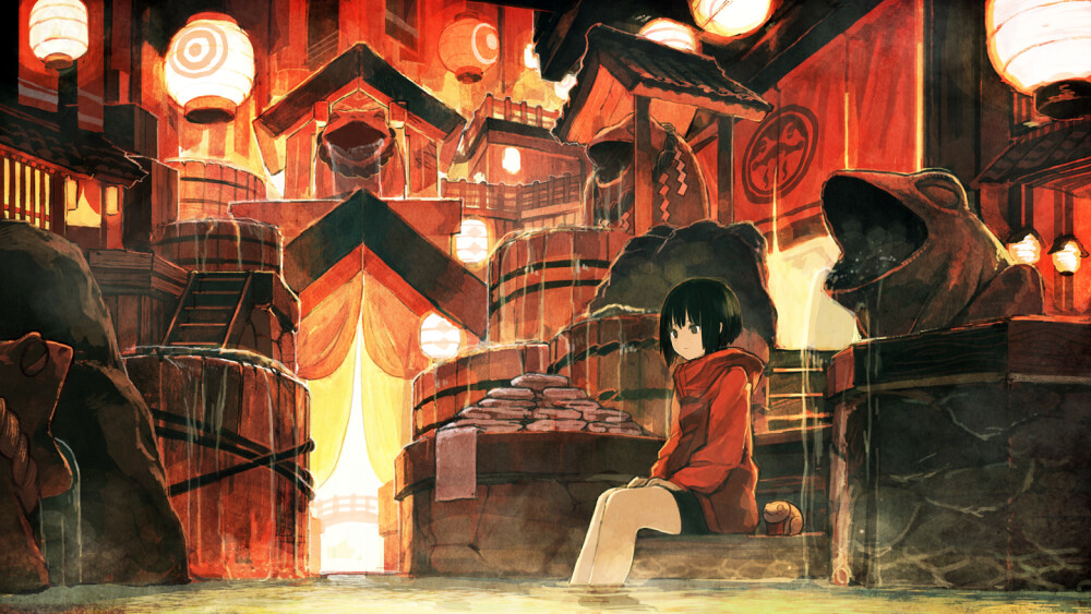 画师キツネ的作品，满满的东方元素，满满的中国红 ​