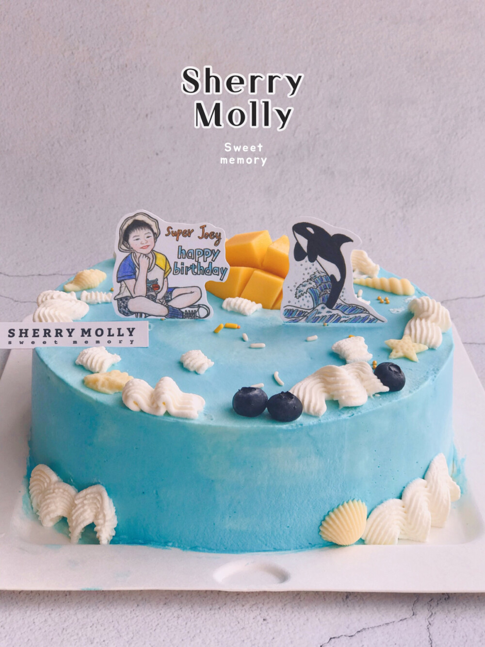 #SHERRY Molly家の下午茶#—『巧克力cake』喜欢虎鲸的小朋友的生日cake～ 海浪与海 虎鲸和他