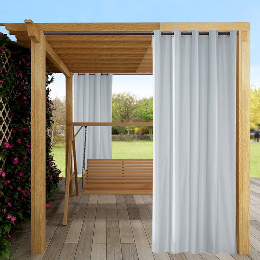  Curtain sheer curtain Type- Outdoor Sheer Curtain Waterproof Grommet Off White Sheer Drapes 84 Length Pergola Shades Porch Blinds for Deck / Gazebo / Cabana, 54 Inch × 84 Inch, lightGray