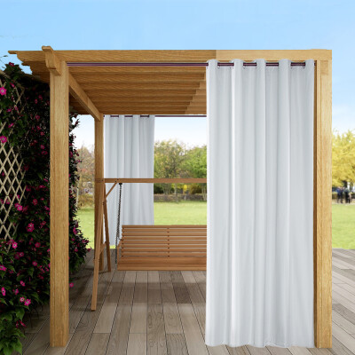  Curtain sheer curtain Type- Outdoor Sheer Curtain Waterproof Grommet Off White Sheer Drapes 84 Length Pergola Shades Porch Blinds for Deck / Gazebo / Cabana, 54 Inch × 84 Inch, lightGray