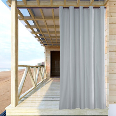  Curtain sheer curtain Type- Outdoor Sheer Curtain Waterproof Grommet Off White Sheer Drapes 84 Length Pergola Shades Porch Blinds for Deck / Gazebo / Cabana, 54 Inch × 84 Inch, lightGray