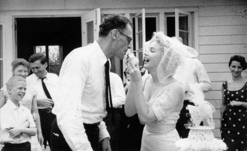 Marilyn Monroe and Arthur Miller After Marriage Ceremony 1956
