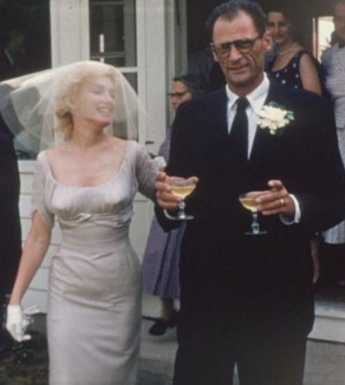 Marilyn Monroe and Arthur Miller After Marriage Ceremony 1956
