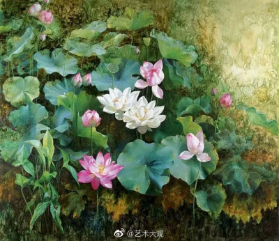 吴富荣油画荷花系列作品专辑 ​​​​