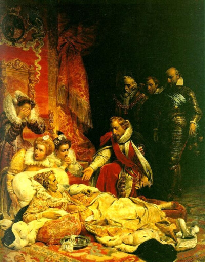 《英国女王伊丽莎白一世之死》（英文：The Death of Elizabeth I, Queen of England） 是法国艺术家『Paul Delaroche』 于1828年 所作。 