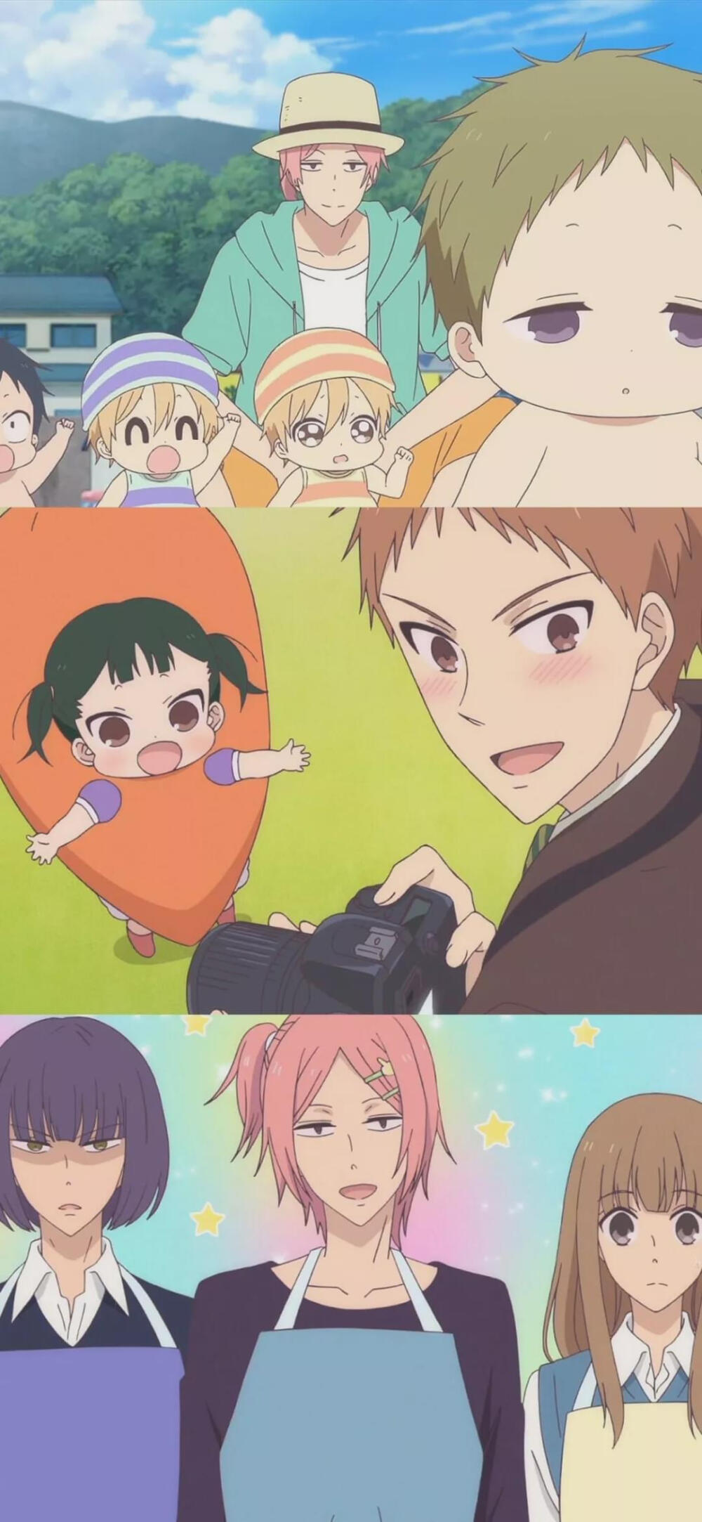 动漫拼接壁纸学园奶爸