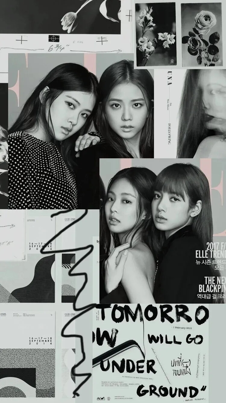 blackpink复古拼接壁纸图片