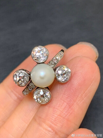 珍珠 钻石 戒指