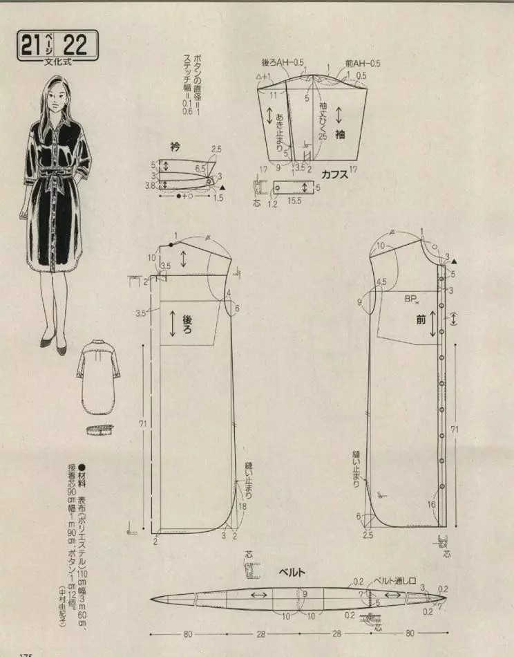 缝纫图纸纸样手作连衣裙教程