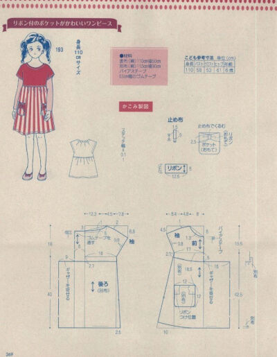 缝纫图纸纸样手作连衣裙教程儿童成人