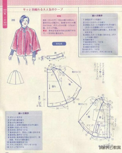 缝纫图纸纸样手作连衣裙教程儿童成人