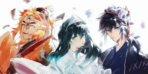 #鬼灭之刃#  富冈义勇  炼狱杏寿郎  时透无一郎
LOF画师：九歌里