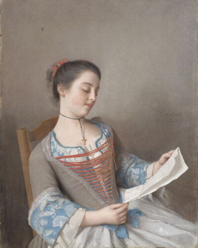 画家 Jean-Étienne Liotard (1702–1789)
Français : La liseuse