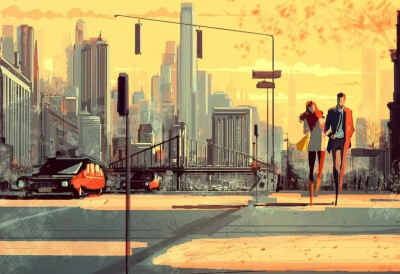 Pascal Campion，法裔美国人，插画师，现居旧金山，他的作品温馨浪漫，以轻盈温软的笔触刻画现代都市的优雅，少男少女间的浪漫，家庭的温馨，以及自然间的童真与快乐。