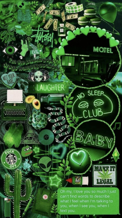 【Pinterest壁纸】绿色拼贴手机壁纸