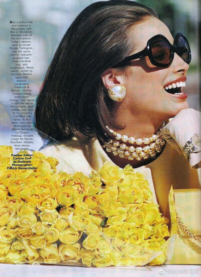 Ladies' Day
1990年美版vogue2月号
Model: Chrisrty Turlington
早春的桃红与鹅黄[微风][兔子]
PS：Chrisrty Turlington和 Linda Evangelista是不是90年代最有表现力的超模？[给你小心心] ​​​