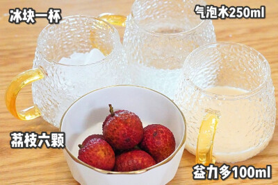 夏日就是喝冰饮的季节！！拉住荔枝季的尾巴搭配上我最爱的养乐多做一款【荔枝气泡养乐多】入口满满的荔枝味搭配气泡感超足的养乐多味道，酸酸甜甜超清爽～午后来一杯超解暑~
材料很简单：荔枝6颗、气泡水（苏打水）…