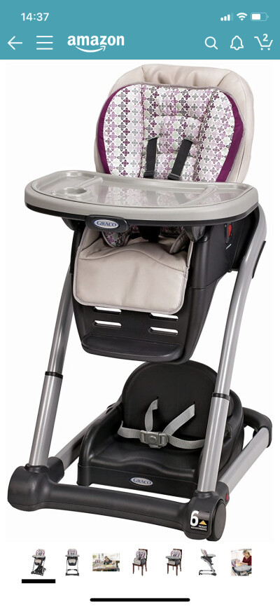 【graco 6in1 high chair】下面的支架很重！ 整体拆装算是简单的，背部有三个角度，高度可调节，配了个可以放在椅子的安全椅，能同时坐两个bb。性价比还是可以的。