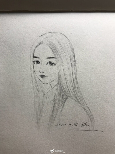 人物黑白动漫插画绘画线稿手绘女生男生长发短发转载二次元萝莉