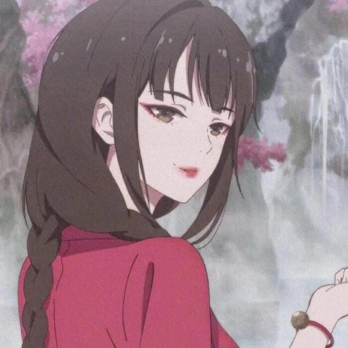 这个百妖谱的桃夭79红色的衣服和棕色的头发好好看79女生头像79