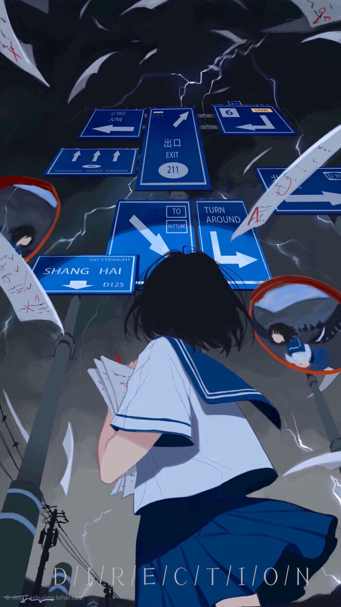 头像 少女 插画 动漫