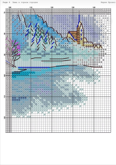 十字绣图纸?雪山下的城堡