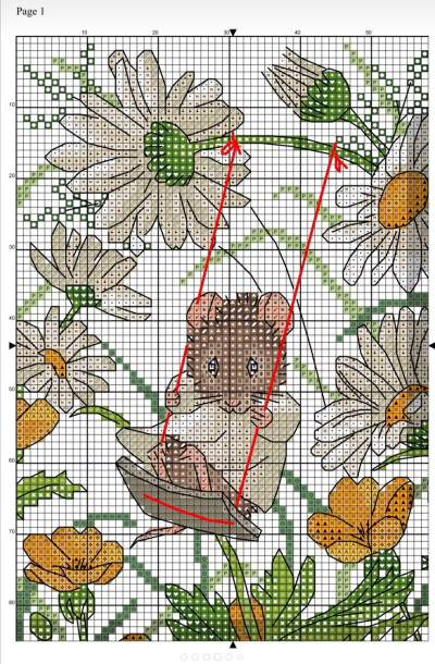 十字绣图纸•荡秋千的小老鼠